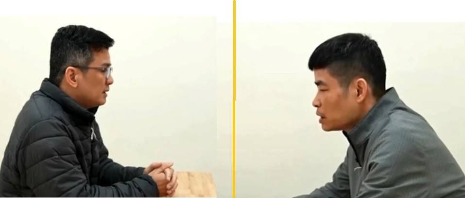 Bị can Nguyễn Hoài Thi - Giám đốc Công ty Kỹ thuật môi trường Việt An (trái) và Lê Việt Cường - Phó Tổng giám đốc Công ty Nhiệt điện Quảng Ninh.