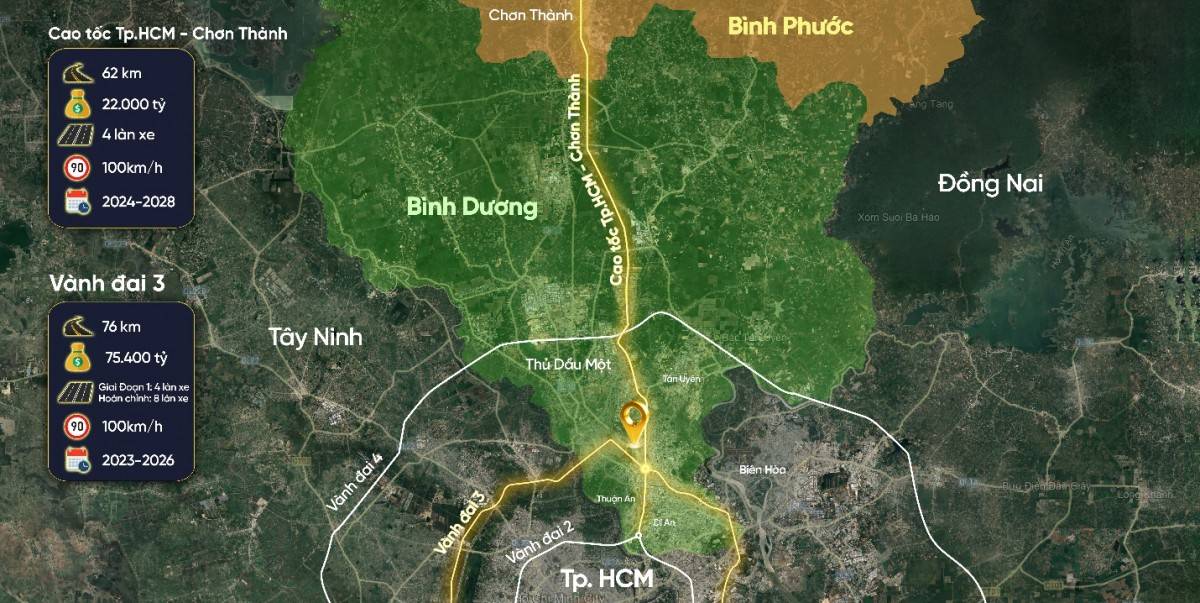 Mở rộng hành lang hạ tầng: Cao tốc TP.HCM – Thủ Dầu Một – Chơn Thành
