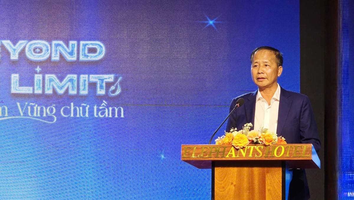 Ông Trần Tiến Lợi - Chủ tịch Hiệp hội BĐS tỉnh Đắk Lắk phát biểu chúc mừng Thiên Tâm Holdings.