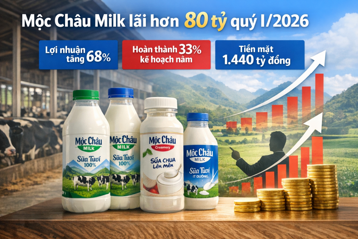 Mộc Châu Milk lãi hơn 80 tỷ đồng quý I, cao nhất 9 quý