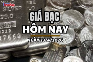 Giá bạc hôm nay 23/4/2026: Giá bạc trong nước “lệch nhịp”, thế giới bật tăng