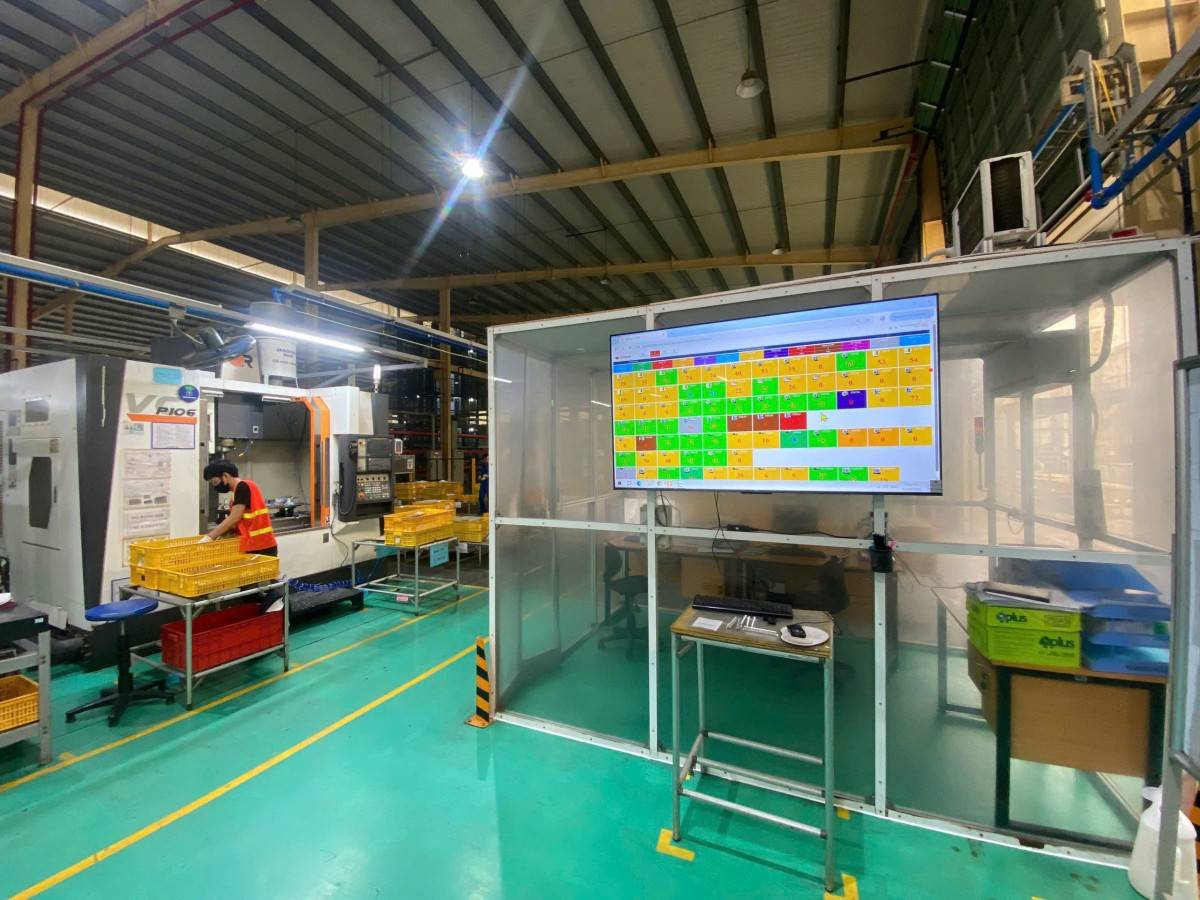 Hệ thống giám sát sản lượng và năng suất dưới hiện trường nhà máy sản xuất mà Eastern Sun chuyển giao cho doanh nghiệp.
