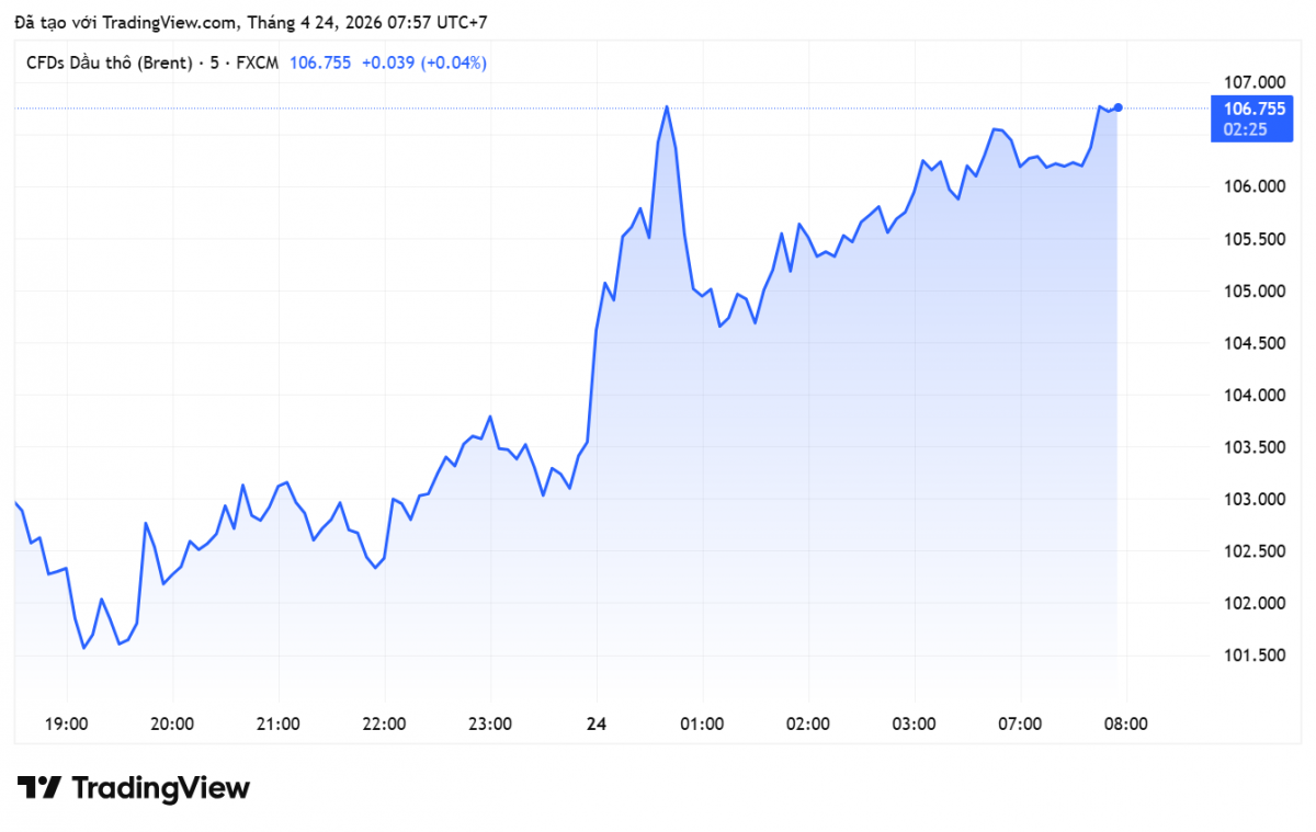 Giá xăng dầu hôm nay 24/4/2026: