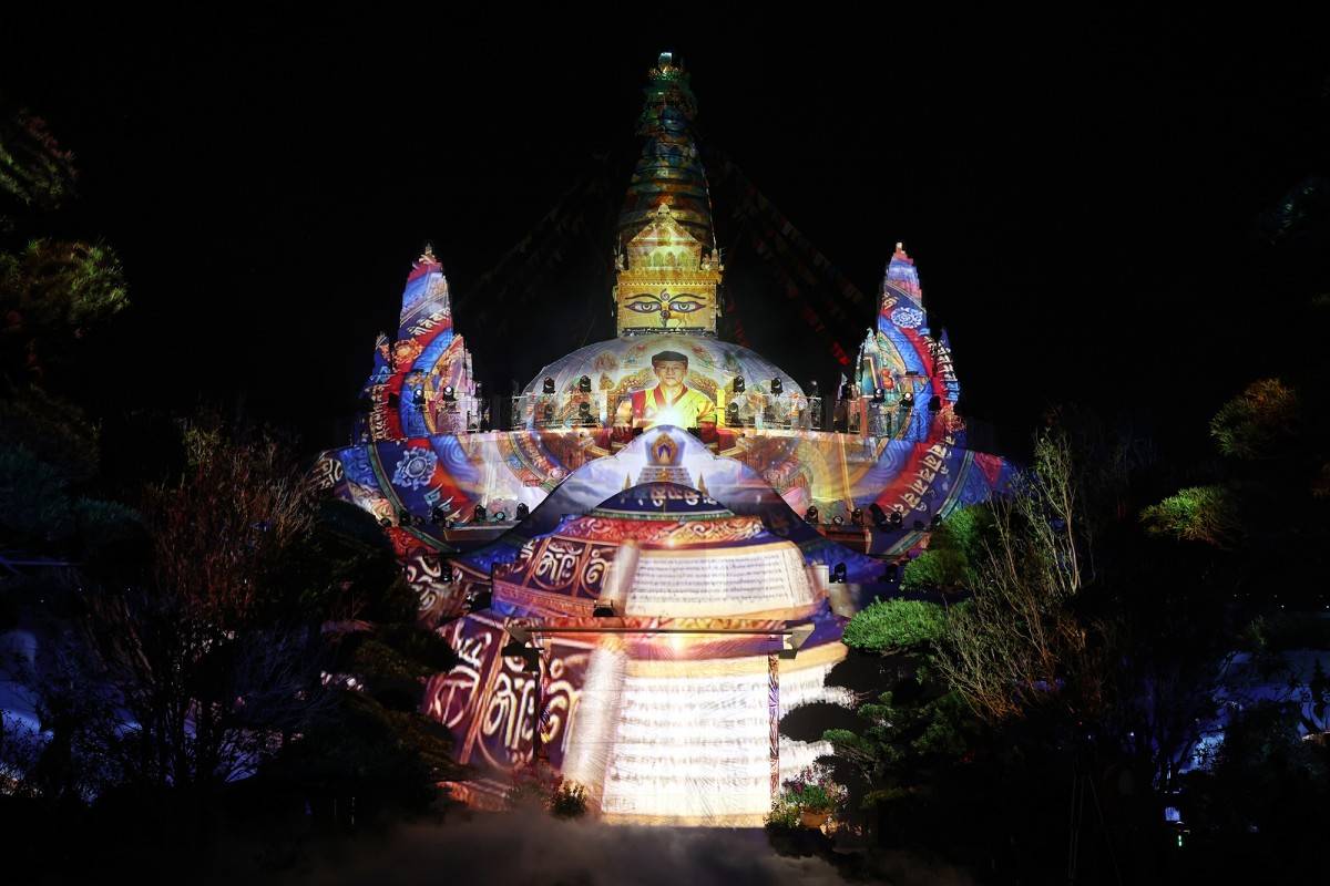 Lễ hội ánh sáng 3D mapping “Cầu nguyện hòa bình thế giới” linh thiêng hào hùng tại Bảo tháp Mandala Tây Thiên
