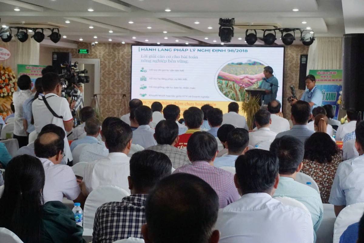 TS. Trần Minh Hải – Phó Hiệu trưởng Trường Chính sách công và Phát triển nông thôn đang phân tích chính sách tại hội thảo.