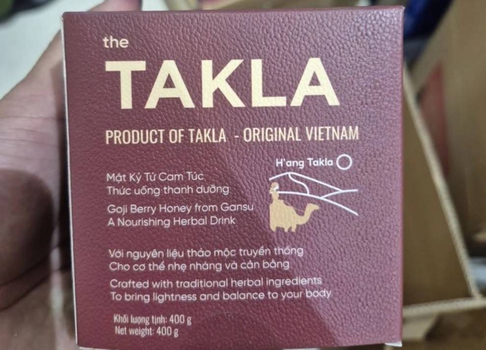 Sản phẩm kỷ tử mang nhãn hiệu TAKLA được gia công, đóng gói rồi đưa lên bán trên TikTok Shop, Shopee (Ảnh: Công an Khánh Hòa).