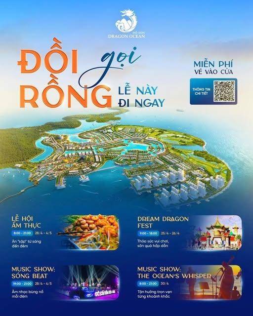 Đồi Rồng “thắp sóng” kỳ nghỉ lễ 30/4 – 1/5: Miễn phí vào cửa, trải nghiệm bùng nổ từ ẩm thực đến âm nhạc