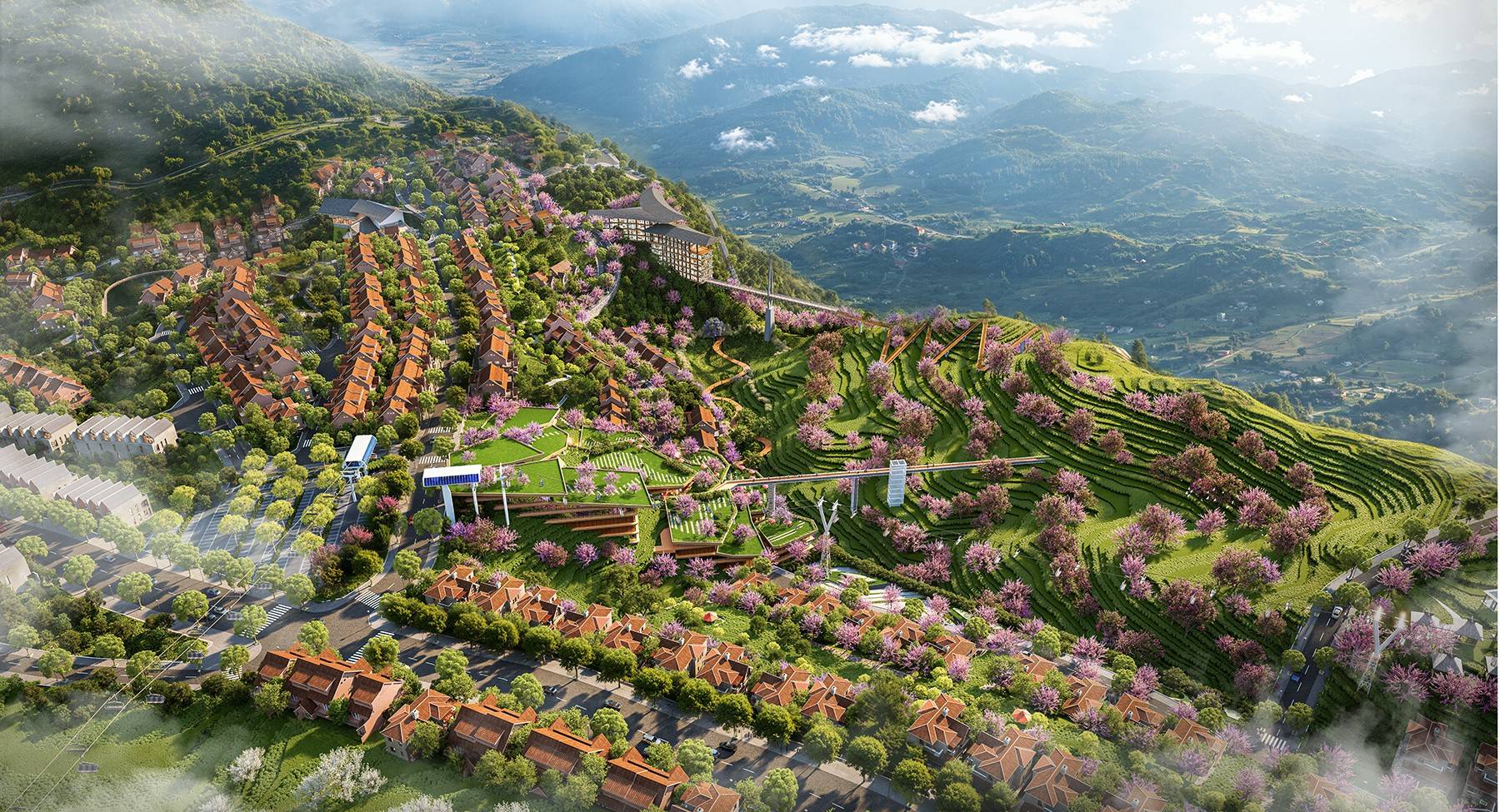 Phối cảnh Dự án Khu đô thị sinh thái Đồi chè Ô Quý Hồ.