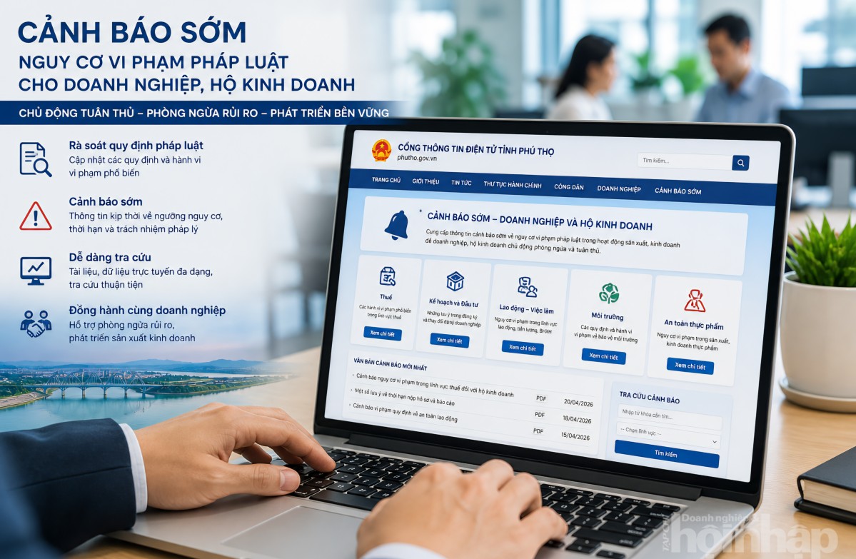 Phú Thọ công bố cảnh báo sớm nguy cơ vi phạm pháp luật cho doanh nghiệp