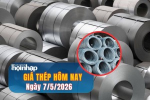Giá thép hôm nay 7/5/2026: Đồng loạt tăng mạnh sau kỳ nghỉ lễ