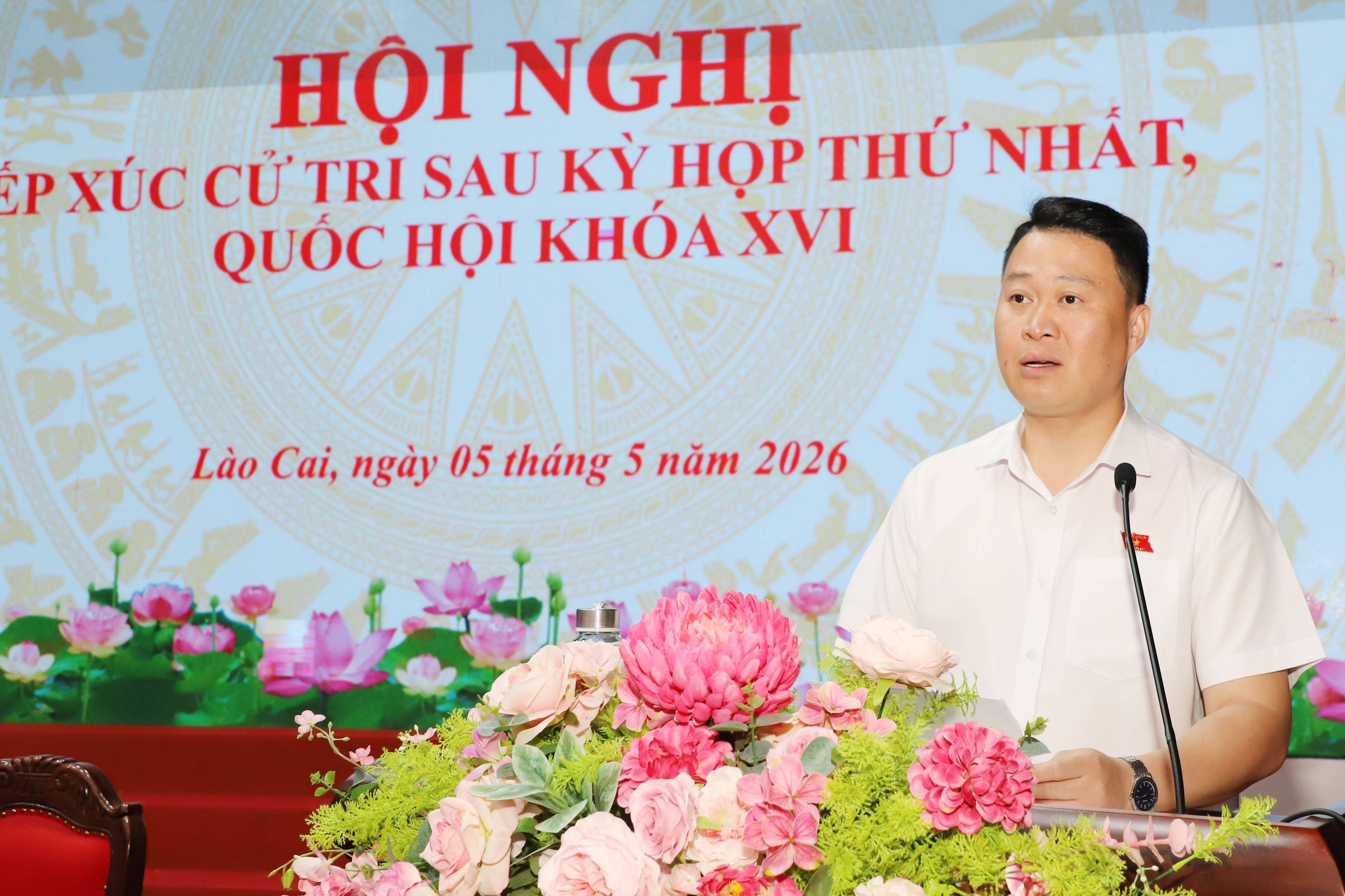 Đ/c Hà Đức Minh, Ủy viên Ban Thường vụ Tỉnh ủy, Phó Chủ tịch Thường trực Ủy ban MTTQ tỉnh, đại biểu Quốc hội tỉnh thông tin kết quả kỳ họp thứ Nhất, Quốc hội khóa XVI và hoạt động của đoàn đại biểu Quốc hội tỉnh tại kỳ họp