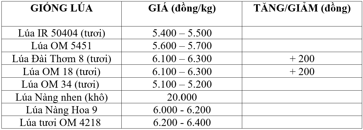 giá lúa gạo