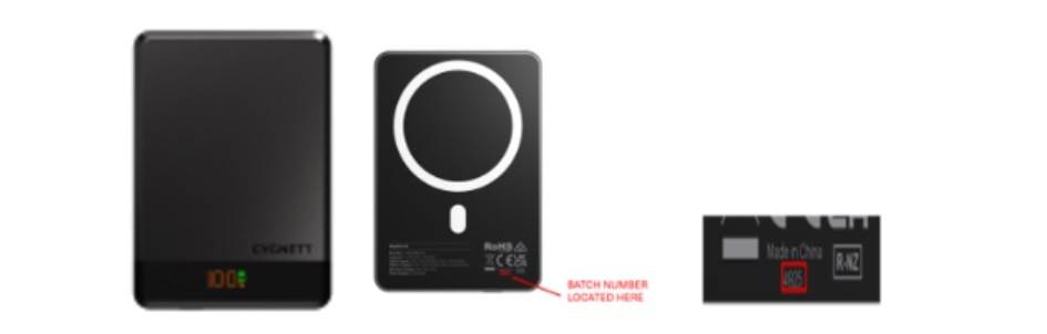 Pin sạc dự phòng bị thu hồi (Ảnh: UBCTQG)