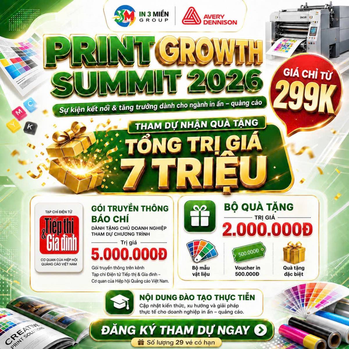Print Growth Summit 2026 – Sự kiện do Tạp chí điện tử Tiếp thị & Gia đình (cơ quan của Hiệp hội Quảng cáo Việt Nam) phối hợp cùng Công ty TNHH Thương mại và Quảng cáo In 3 Miền Group tổ chức – đang thu hút sự quan tâm lớn từ cộng đồng doanh nghiệp hoạt động trong lĩnh vực in ấn, quảng cáo và truyền thông thương hiệu.