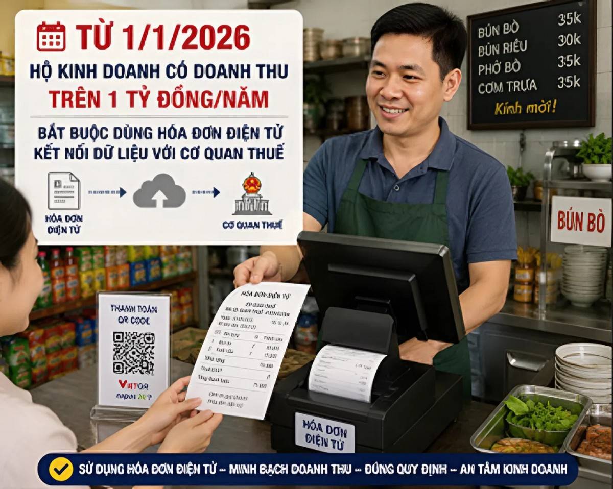 thuế hộ kinh doanh 2026,bãi bỏ thuế khoán,hộ kinh doanh nộp thuế thế nào,thuế khoán 2026,hóa đơn điện tử hộ kinh doanh,doanh thu dưới 1 tỷ miễn thuế