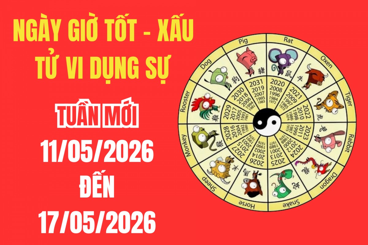 Xem ngày giờ tốt xấu tuần mới 11/5 - 17/5/2026: Những ngày đẹp cầu tài, khai trương và giờ hoàng đạo hút may mắn