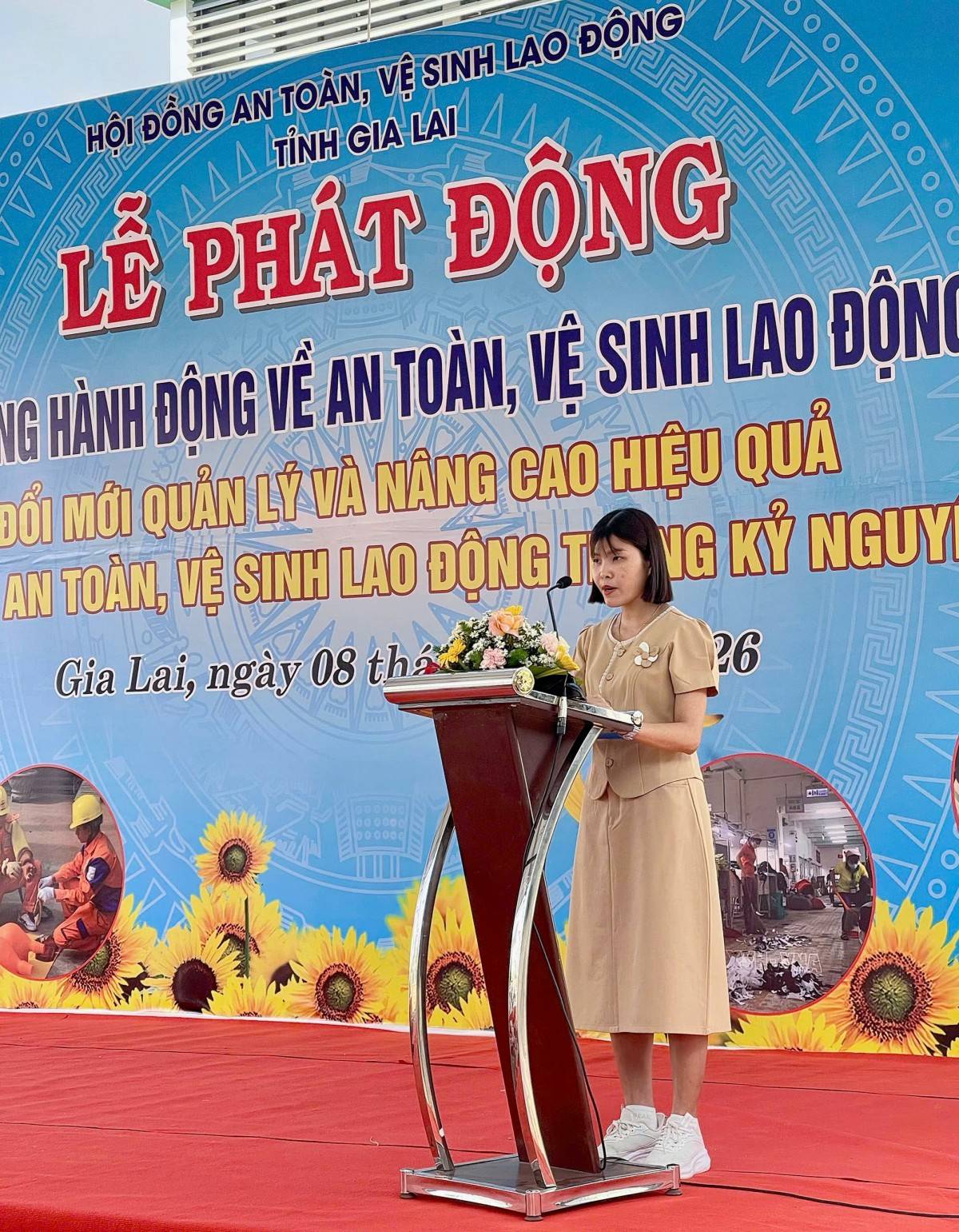 Đại diện người lao động Công ty TNHH B & D Lingerie Việt Nam chia sẻ cam kết chấp hành nghiêm các quy định về an toàn lao động và xây dựng môi trường làm việc an toàn, bền vững.