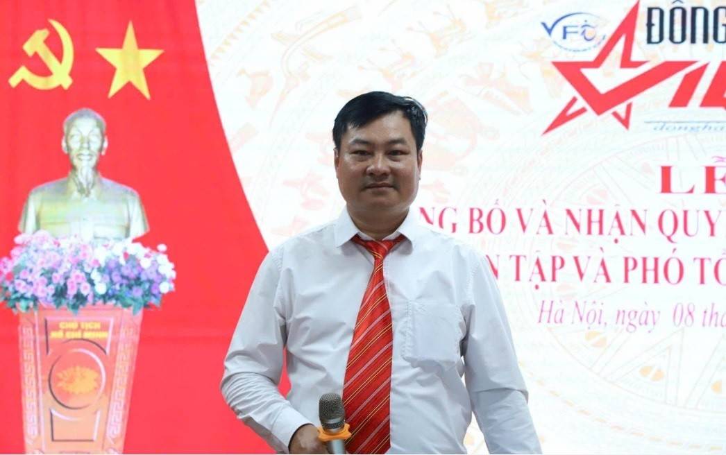 Tân Tổng Biên tập Nguyễn Hồng Thái phát biểu nhận nhiệm vụ