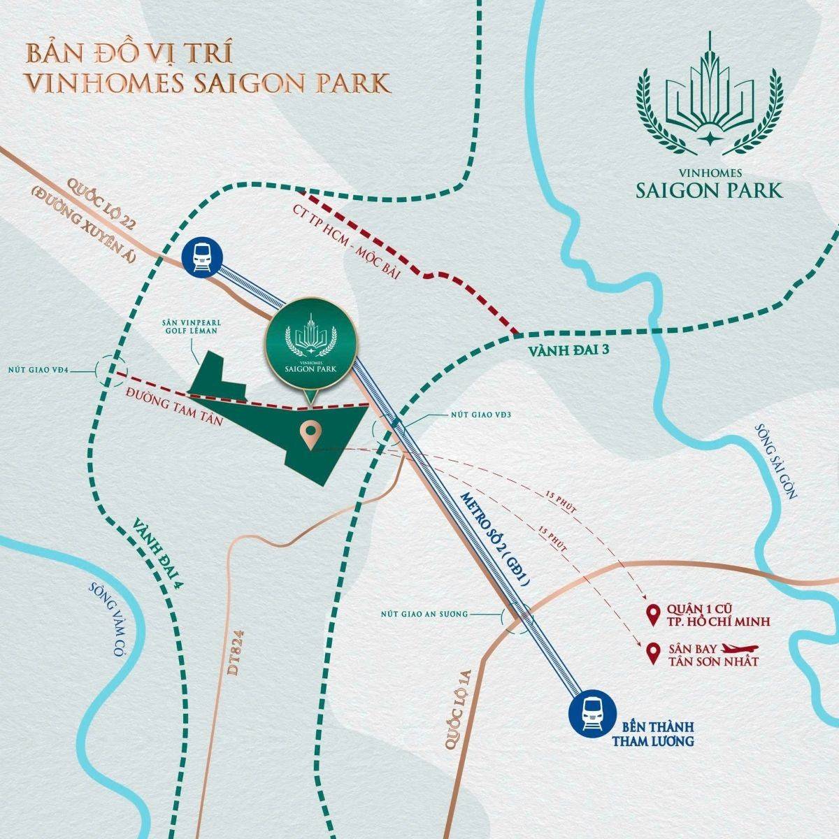 Vinhomes Sài Gòn Park nằm ở tâm điểm hạ tầng đang bứt tốc mạnh mẽ của Tây Bắc TP.HCM. 
