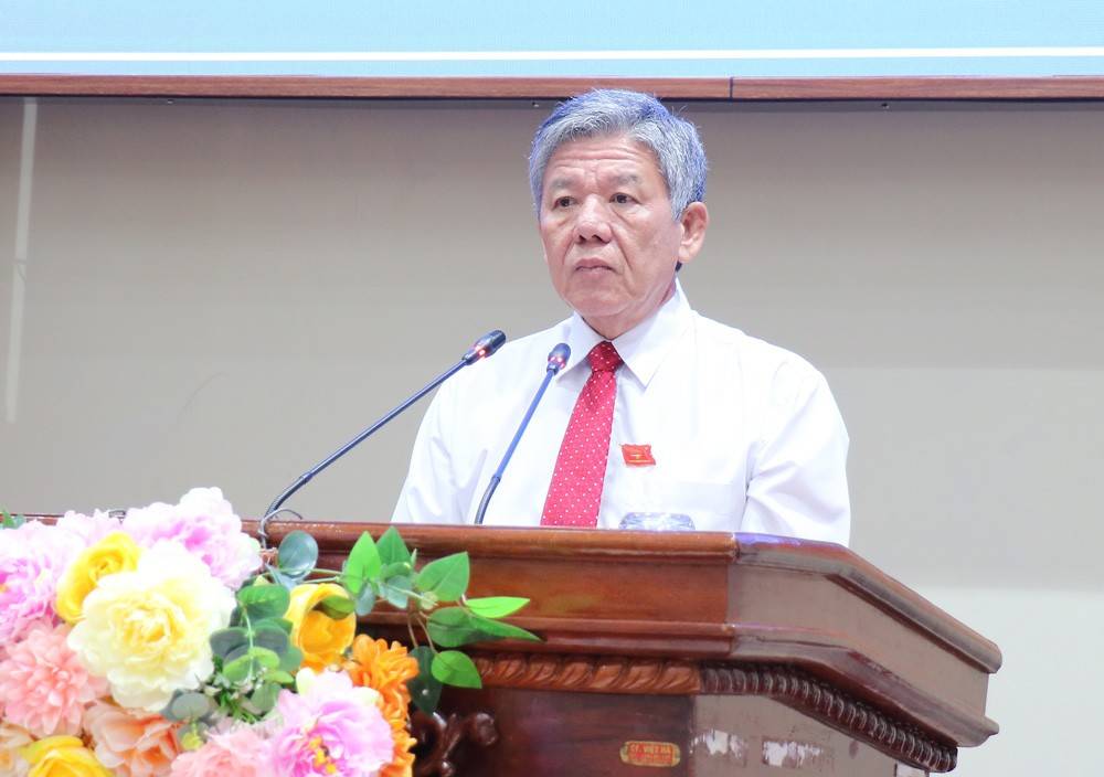 Ông Ngô Chí Cường - Uỷ viên Ban Chấp hành Trung ương Đảng, Bí thư Tỉnh uỷ, Chủ tịch Hội đồng nhân dân tỉnh phát biểu khai mạc
