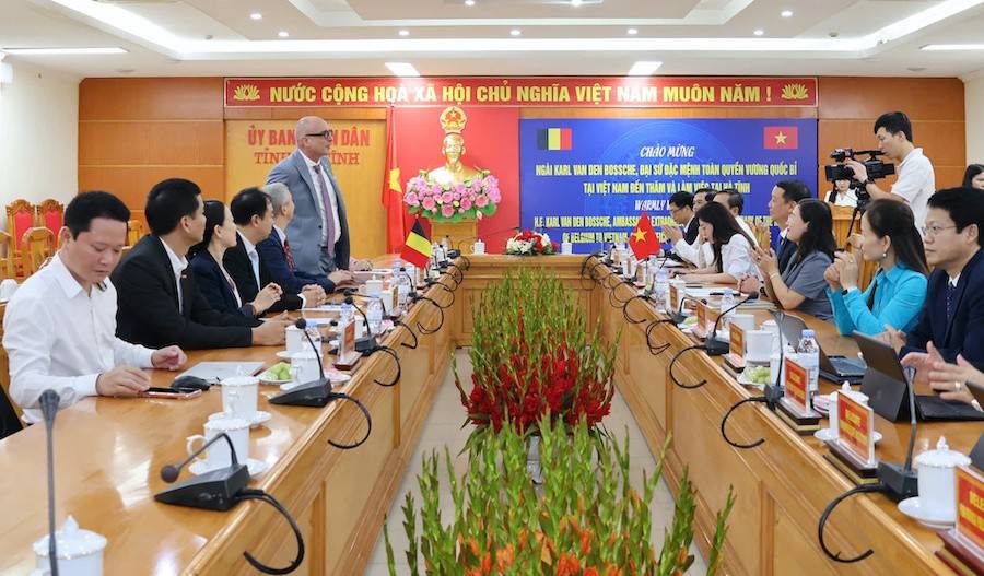 UBND tỉnh Hà Tĩnh tổ chức tiếp đón và làm việc vớiĐoàn công tác Đại sứ quán Vương quốc Bỉ tại Việt Nam