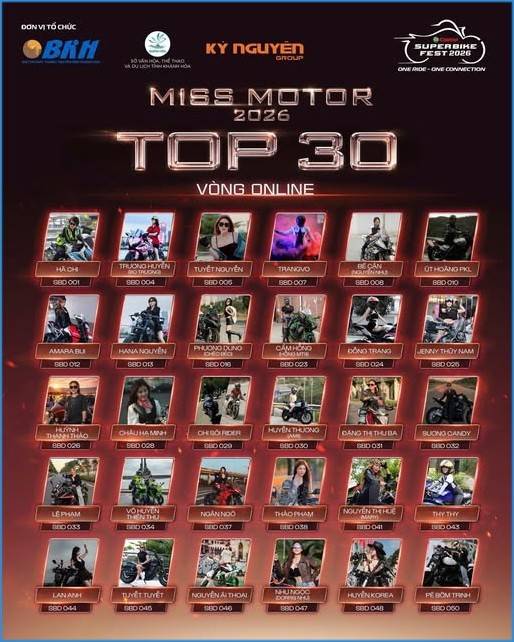 Lễ hội Mô tô phân khối lớn châu Á - Thái Bình Dương - Công bố Top 30 MISS MOTOR 2026
