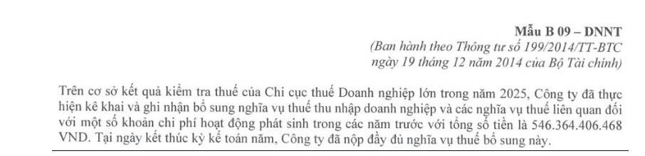 Nguồn: Báo cáo tài chính riêng năm 2025 của Dai-ichi Life Việt Nam