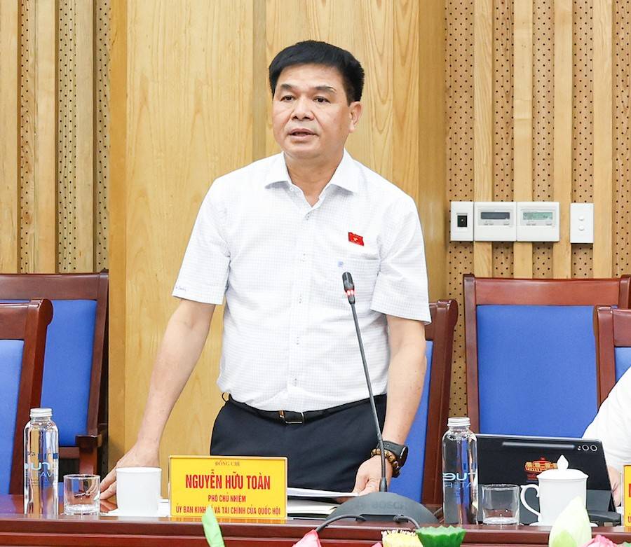 Phó Chủ nhiệm Ủy ban Kinh tế và Tài chính của Quốc hội Nguyễn Hữu Toàn – Trưởng đoàn công tác phát biểu