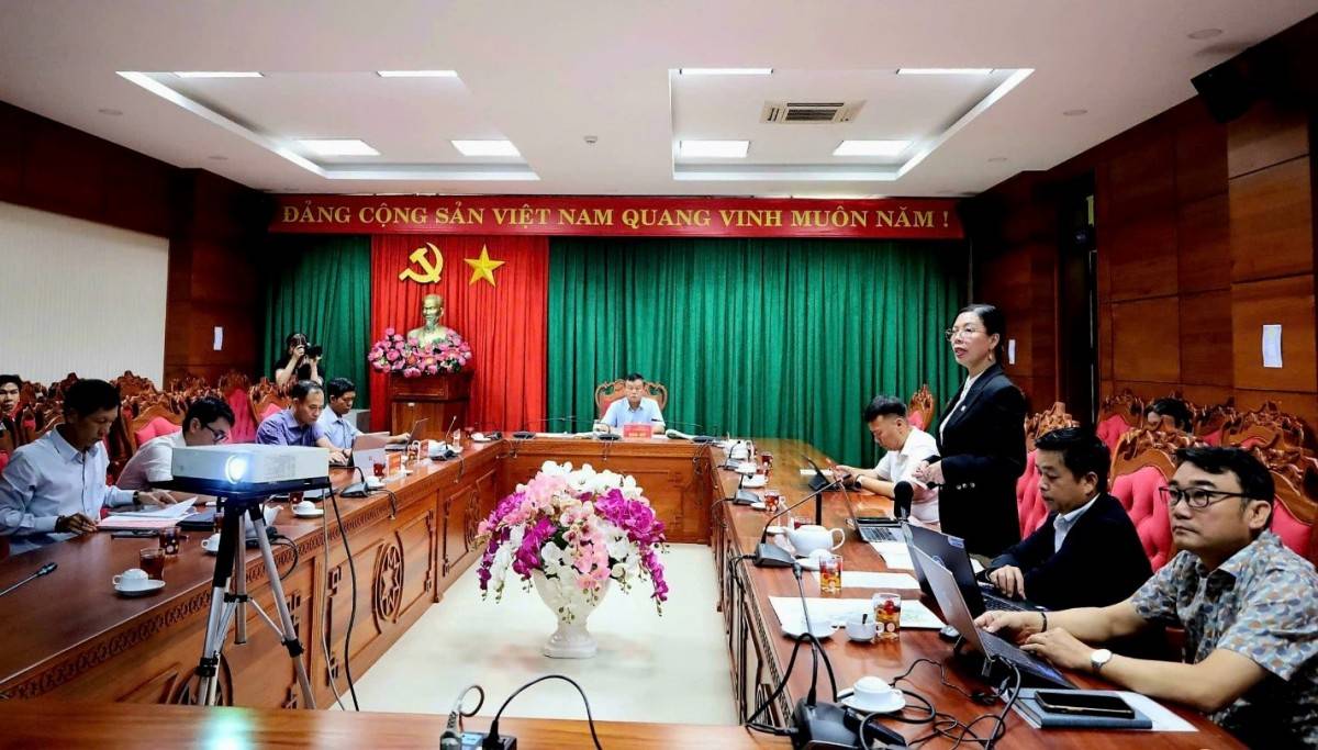 Đại diện Tập đoàn Xuân Thiện phát biểu  tại buổi làm việc với lãnh đạo UBND tỉnh Đắk Lắk.