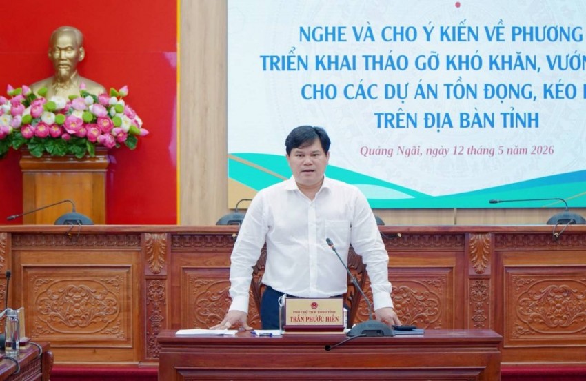 Phó Chủ tịch UBND tỉnh Trần Phước Hiền chủ trì cuộc họp nghe báo cáo và cho ý kiến về phương án xử lý các dự án tồn đọng, kéo dài trên địa bàn theo Nghị quyết số 29/2026/QH16 của Quốc hội và Nghị định số 147/2026/NĐ-CP của Chính phủ.