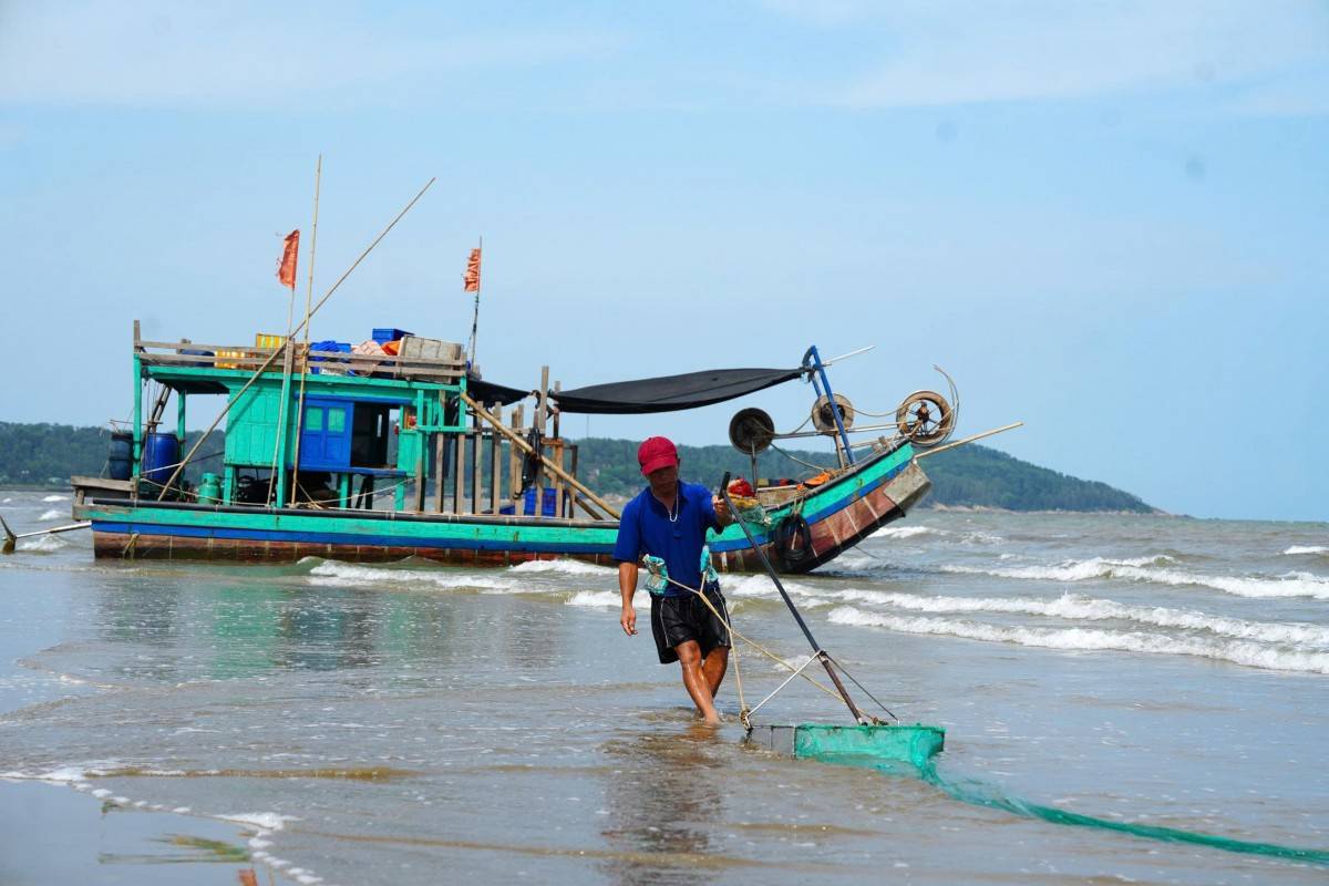 Mưu sinh nghề cào giắt ở biển Sầm Sơn (Thanh Hoá)