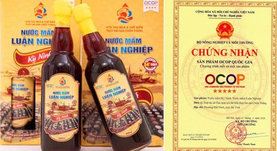 Nước mắm Luận Nghiệp (Hà Tĩnh) đạt sản phẩm OCOP 5 sao