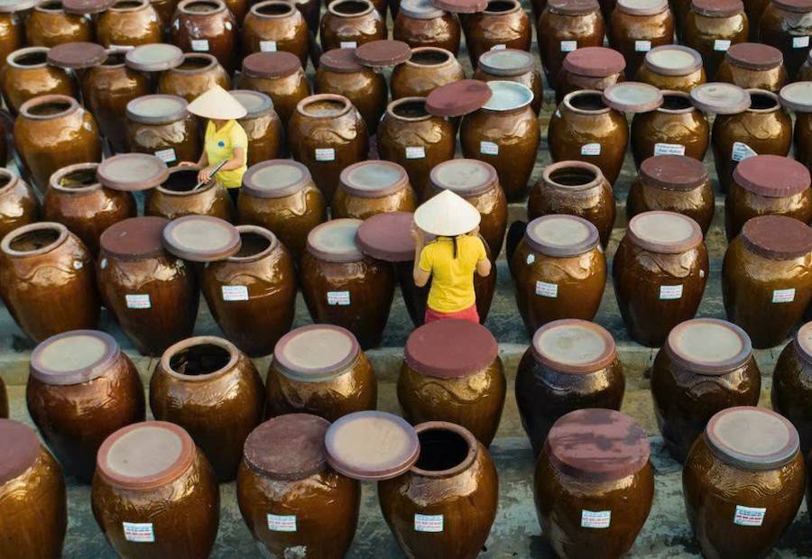 Quy trình chế biến nghiêm ngặt đáp ứng các tiêu chí của sản phẩm OCOP 5 sao của nước mắm Luận Nghiệp (Hà Tĩnh)
