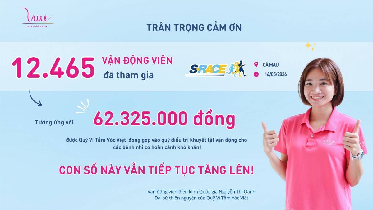 S-Race Cà Mau: 12.465 vận động viên tham gia lan tỏa tinh thần “Vì tầm vóc Việt”