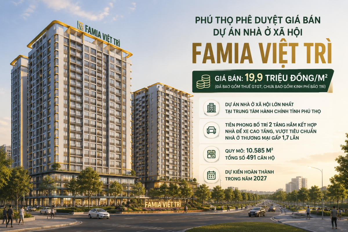 Phú Thọ: Công bố giá bán nhà ở xã hội phường Thanh Miếu