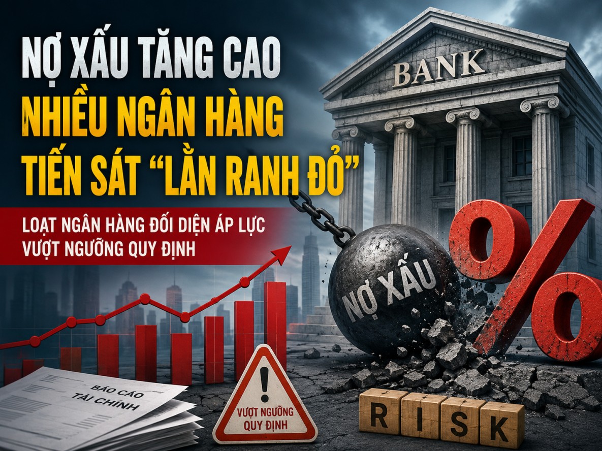 NCB, Sacombank, PGBank, OCB,... và nhiều cái tên ngân hàng khác đang đối mặt tỷ lệ nợ xấu vượt trần quy định Nhà nước