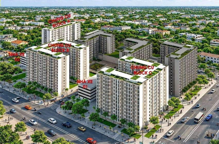 Phối cảnh Dự án Nhà ở xã hội tại Khu thiết chế Công đoàn xã Thọ Phong