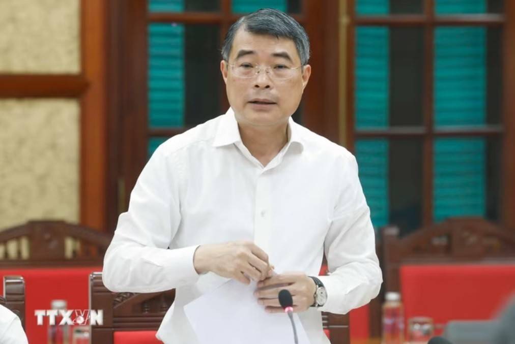 Thủ tướng Chính phủ Lê Minh Hưng phát biểu tại cuộc làm việc (Ảnh: TTXVN).