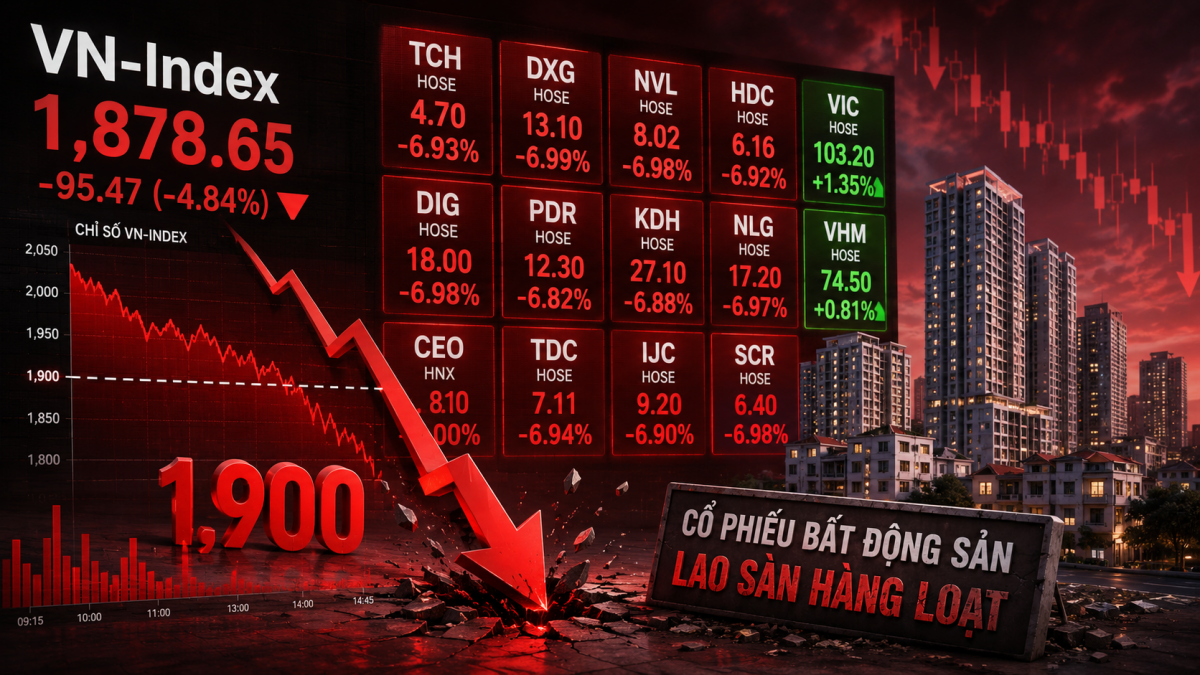 VN-Index mất hơn 15 điểm, nhóm bất động sản chịu áp lực bán mạnh