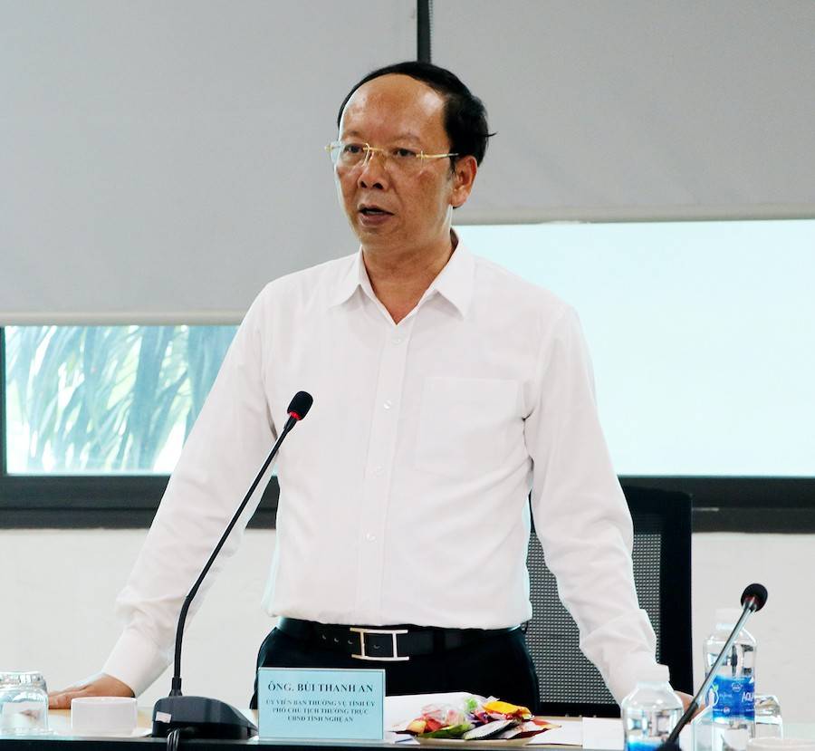 Phó Chủ tịch Thường trực UBND tỉnh Nghệ An Bùi Thanh An kết luận buổi làm việc