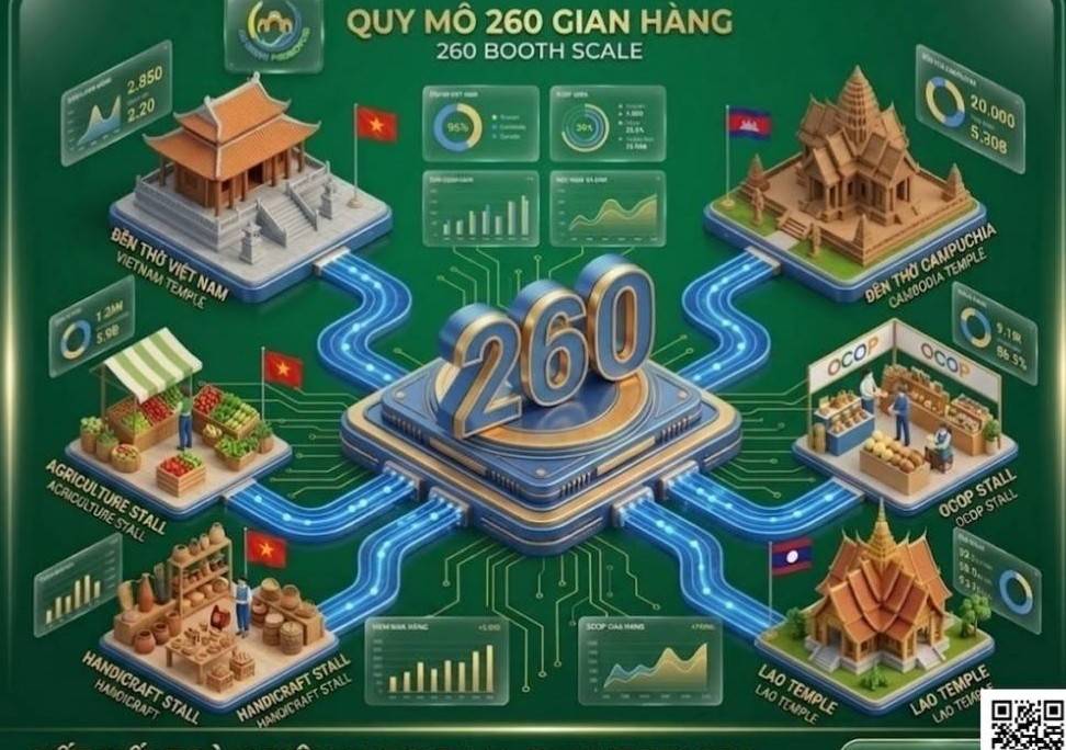 Hội chợ Thương mại quốc tế Tịnh Biên – An Giang 2026 quy tụ 260 gian hàng