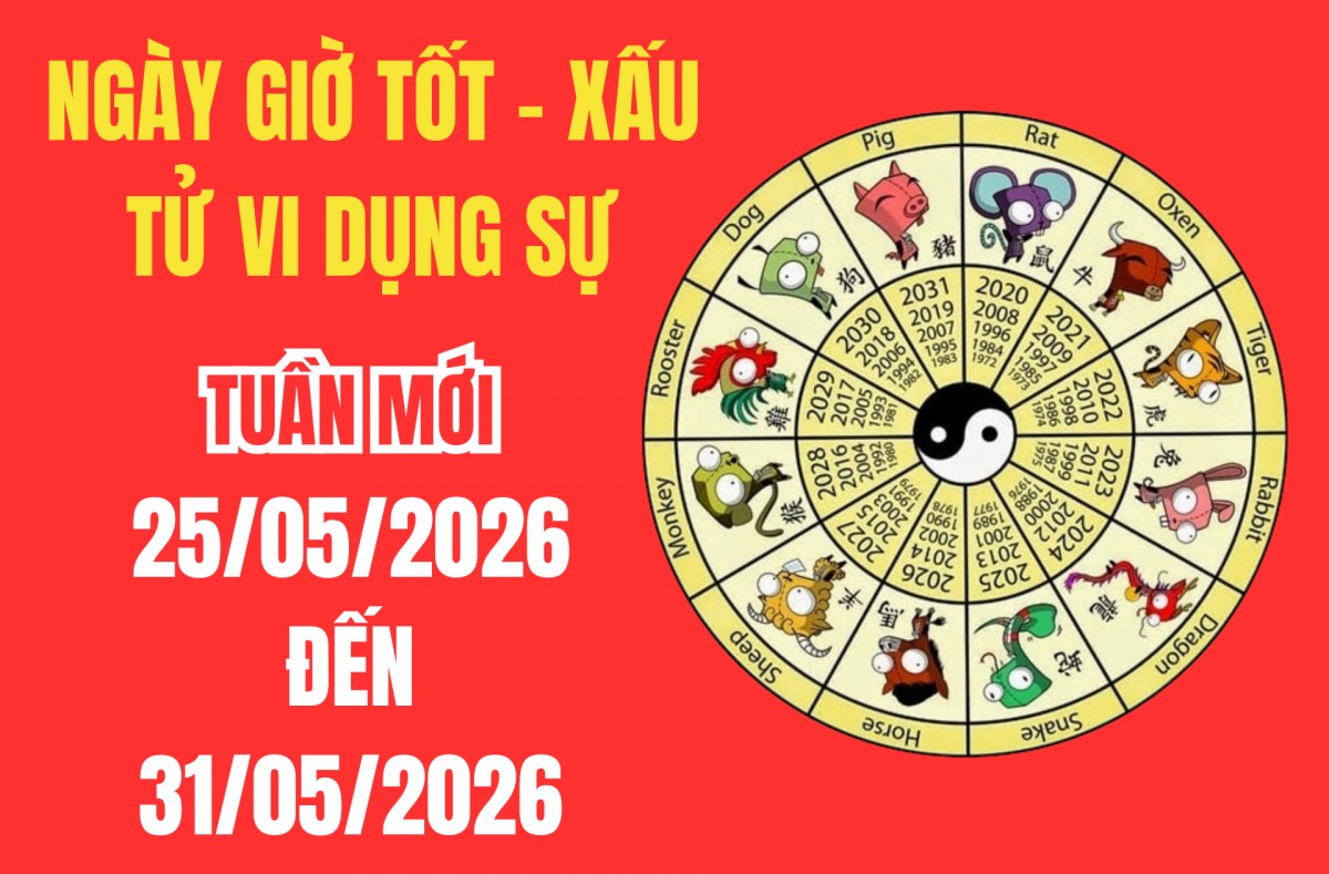 Xem ngày giờ tốt xấu tuần mới từ 25/5 - 31/5/2026: Khung giờ vàng khai trương, cầu tài lộc vượng phát