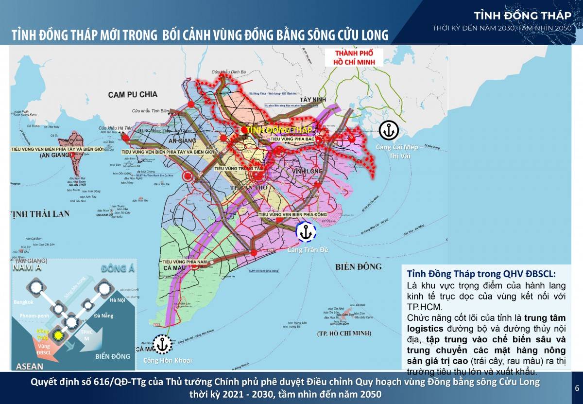 Tỉnh Đồng Tháp mới trong bối cảnh vùng Đồng bằng Sông Cửu Long