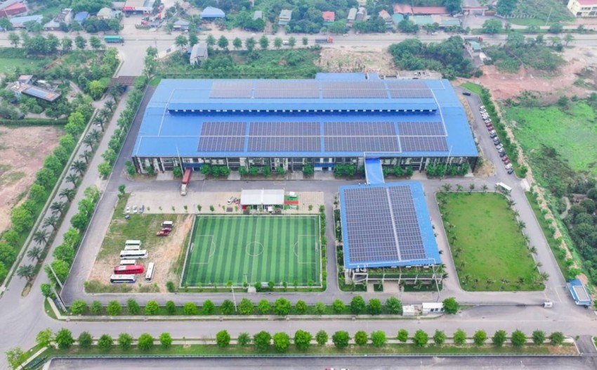 Hệ thống điện năng lượng mặt trời áp mái công suất 998 kWp tại Chi nhánh May Việt Thái