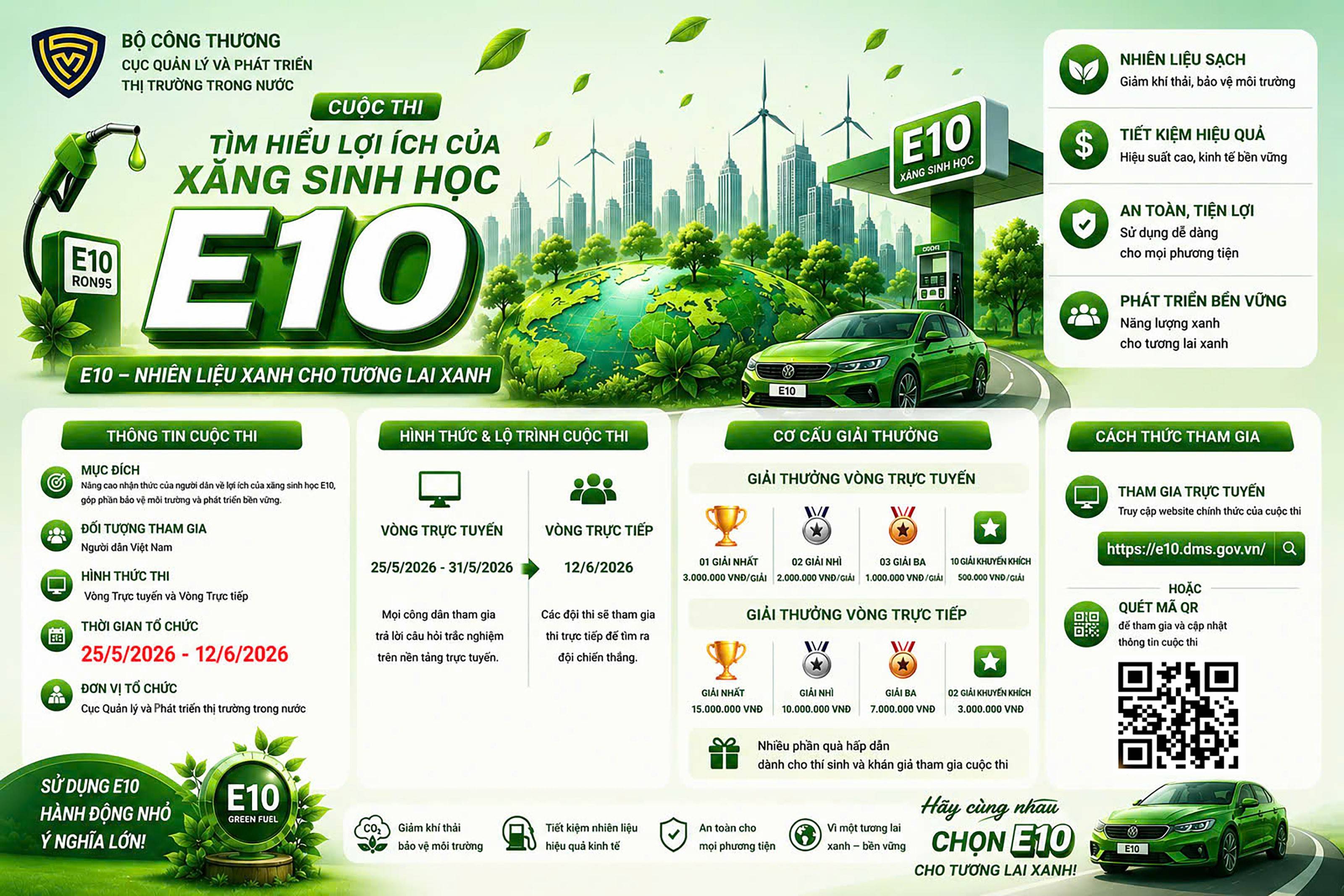 Phát động Cuộc thi “Tìm hiểu lợi ích của xăng sinh học E10”