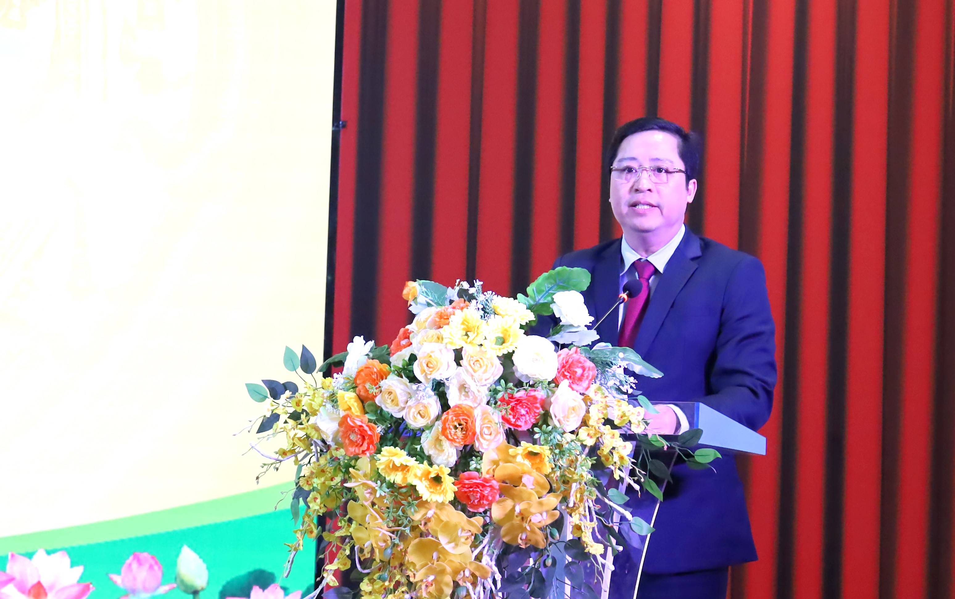 Dương Quốc Huy - Ủy viên Ban Chấp hành Trung ương Đảng, Bí thư Tỉnh ủy phát biểu tại Hội nghị