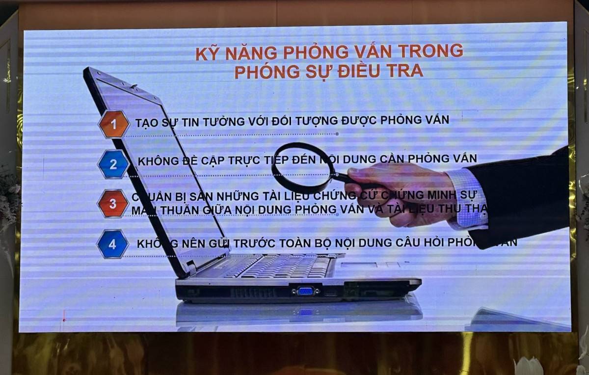 Nội dung về kỹ năng phỏng vấn trong quá trình làm phóng sự điều tra thu hút sự quan tâm của các học viên