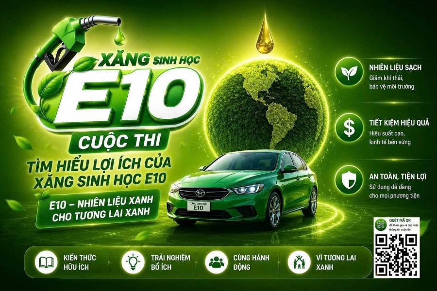 Cổng trực tuyến Cuộc thi tìm hiểu về xăng sinh học E10 sẽ bắt đầu từ 10h ngày 25/5