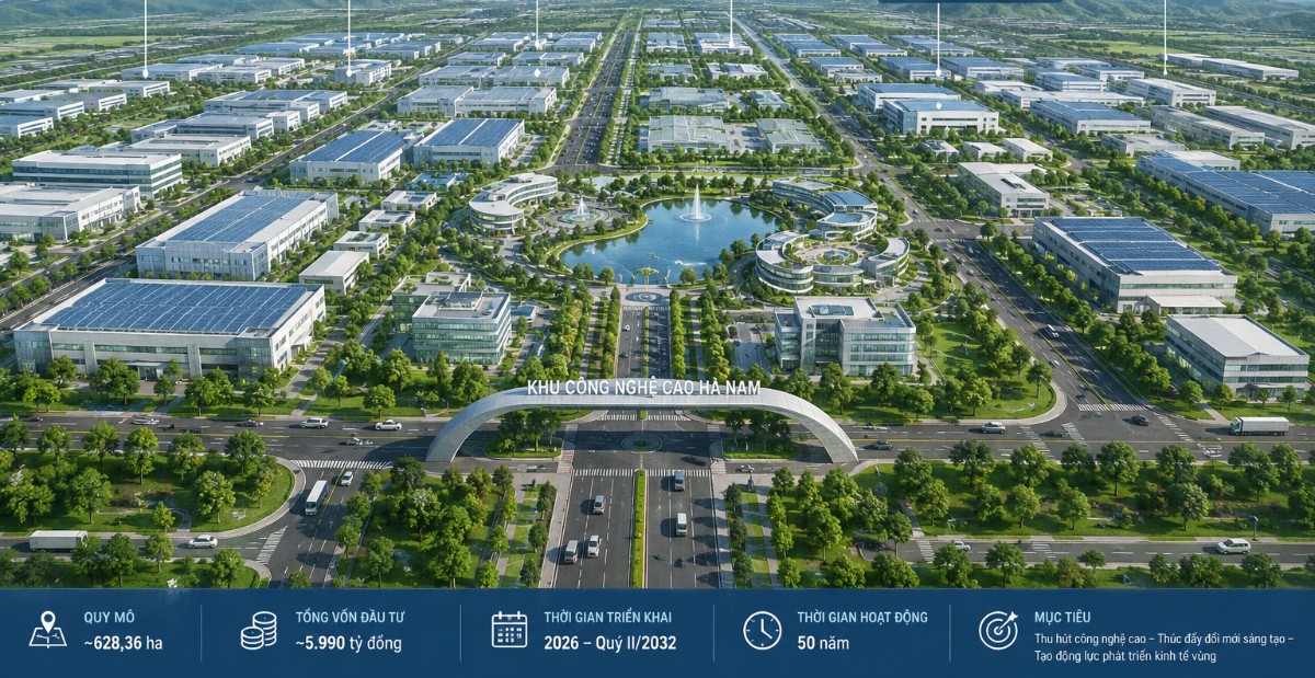 Ninh Bình chấp thuận đầu tư Khu Công nghệ cao Hà Nam hơn 600 ha