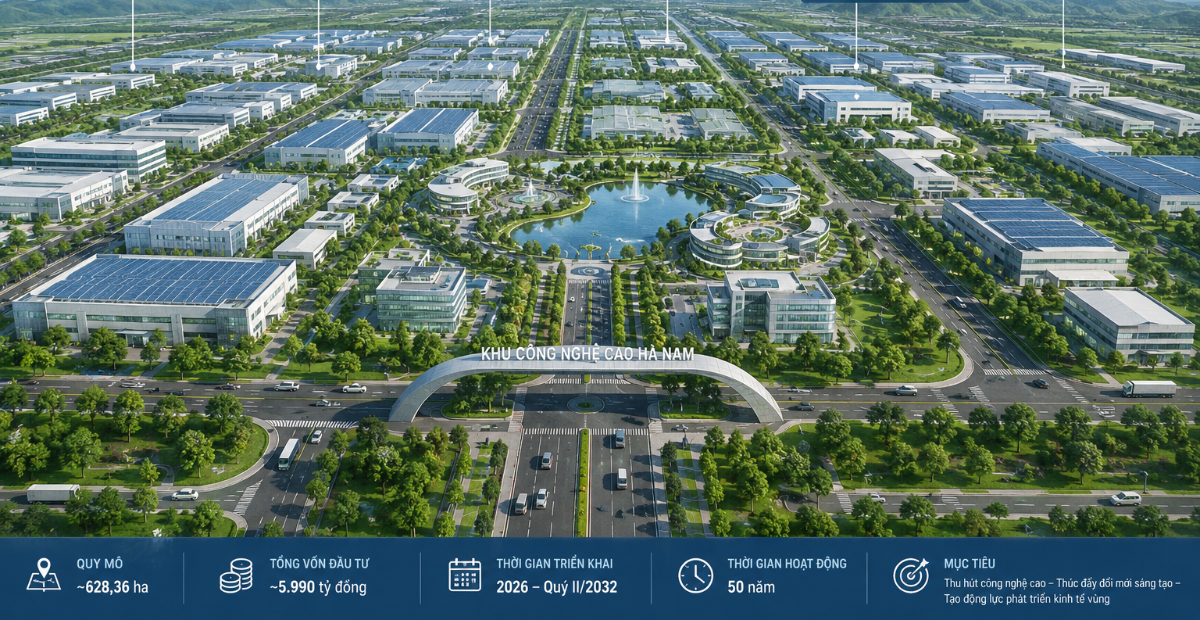 Ninh Bình chấp thuận đầu tư Khu Công nghệ cao Hà Nam hơn 600 ha